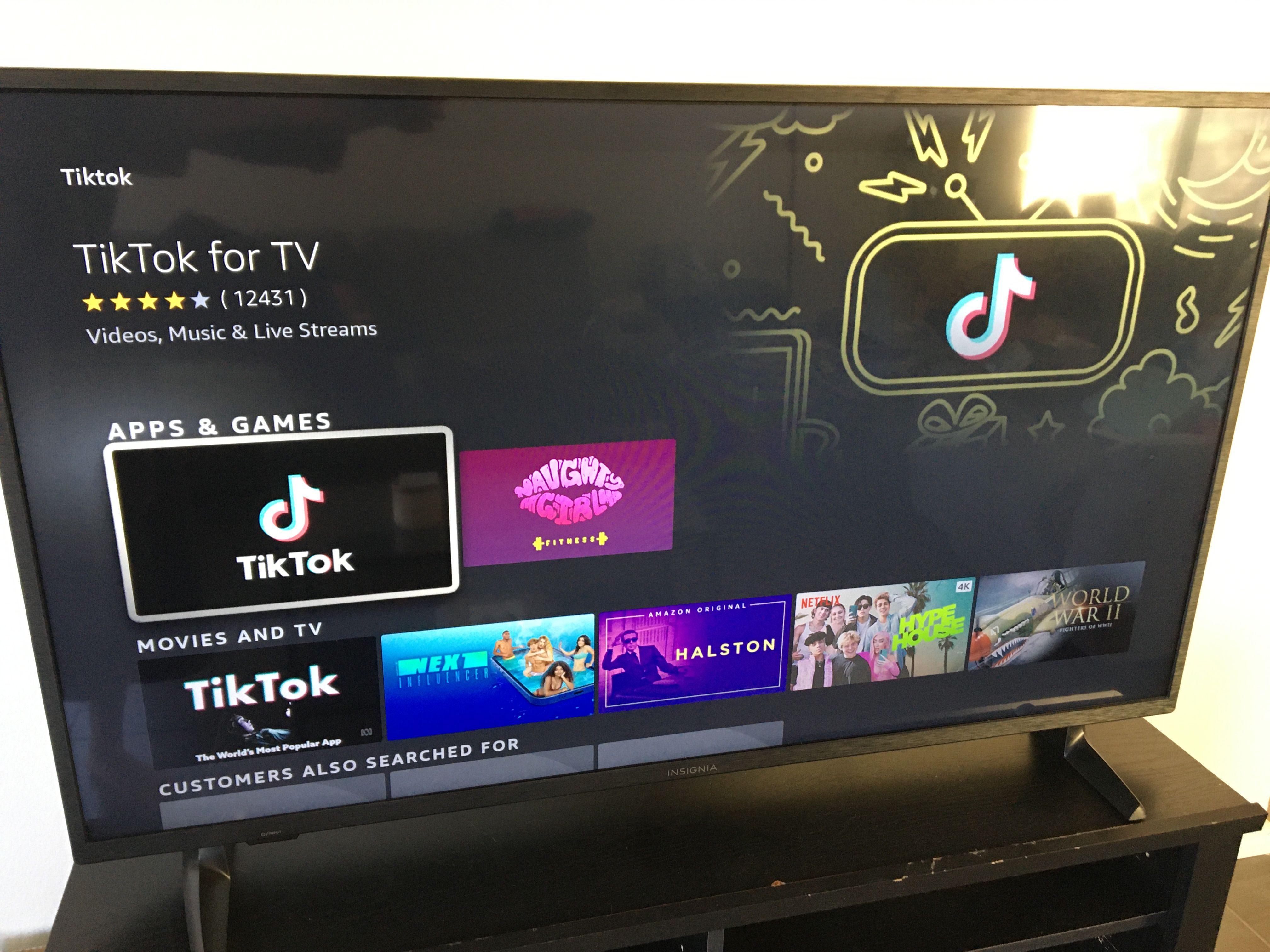 TikTok app on Amazon Fire TV