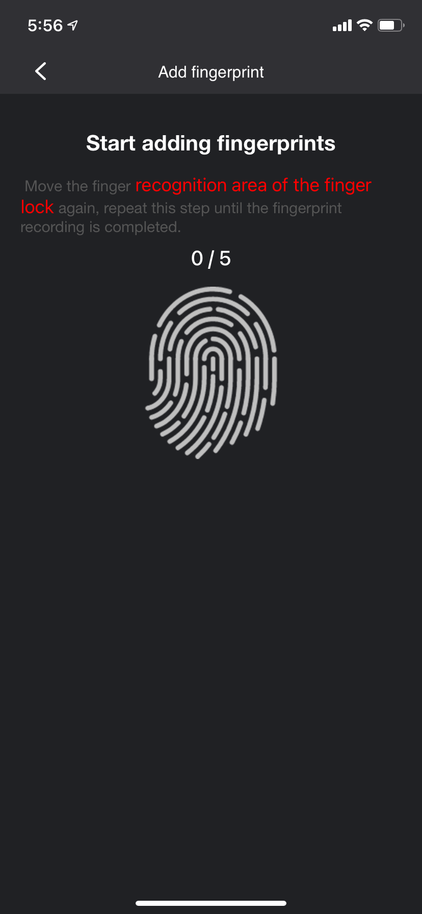 Adding a fingerprint