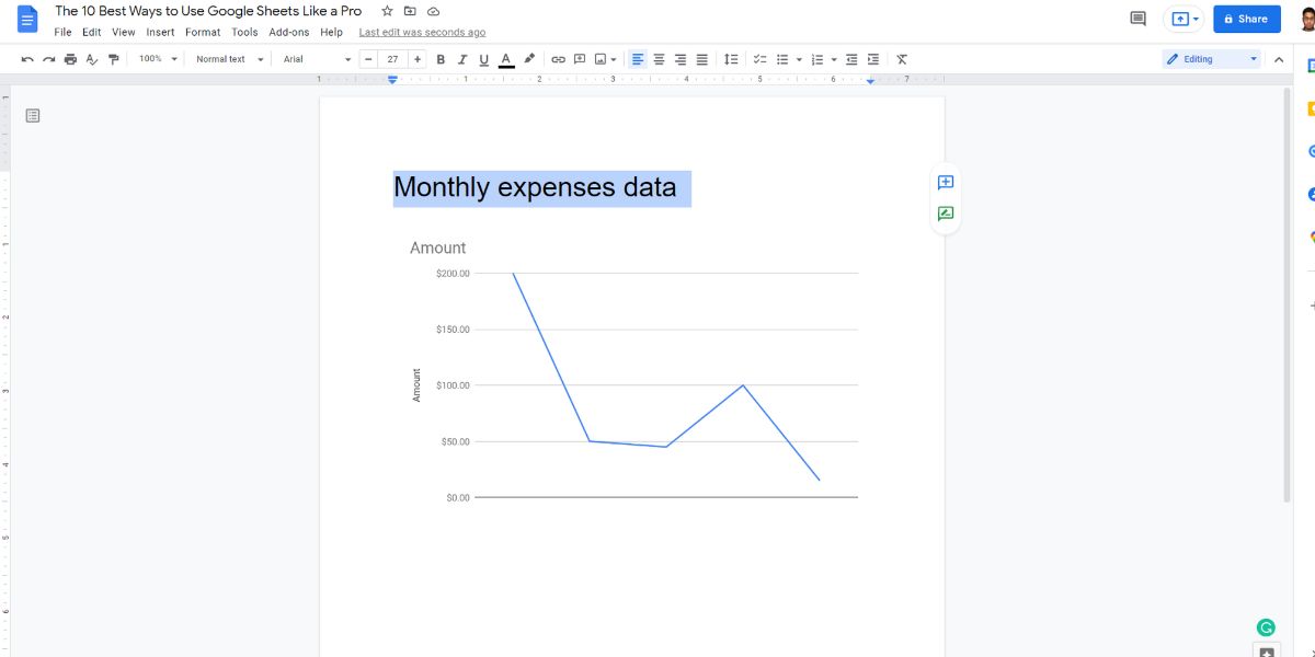 Importing charts to Docs from Sheets