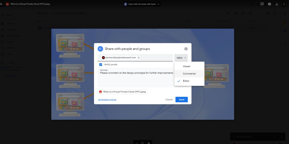 An image showing permission system on Google Drive