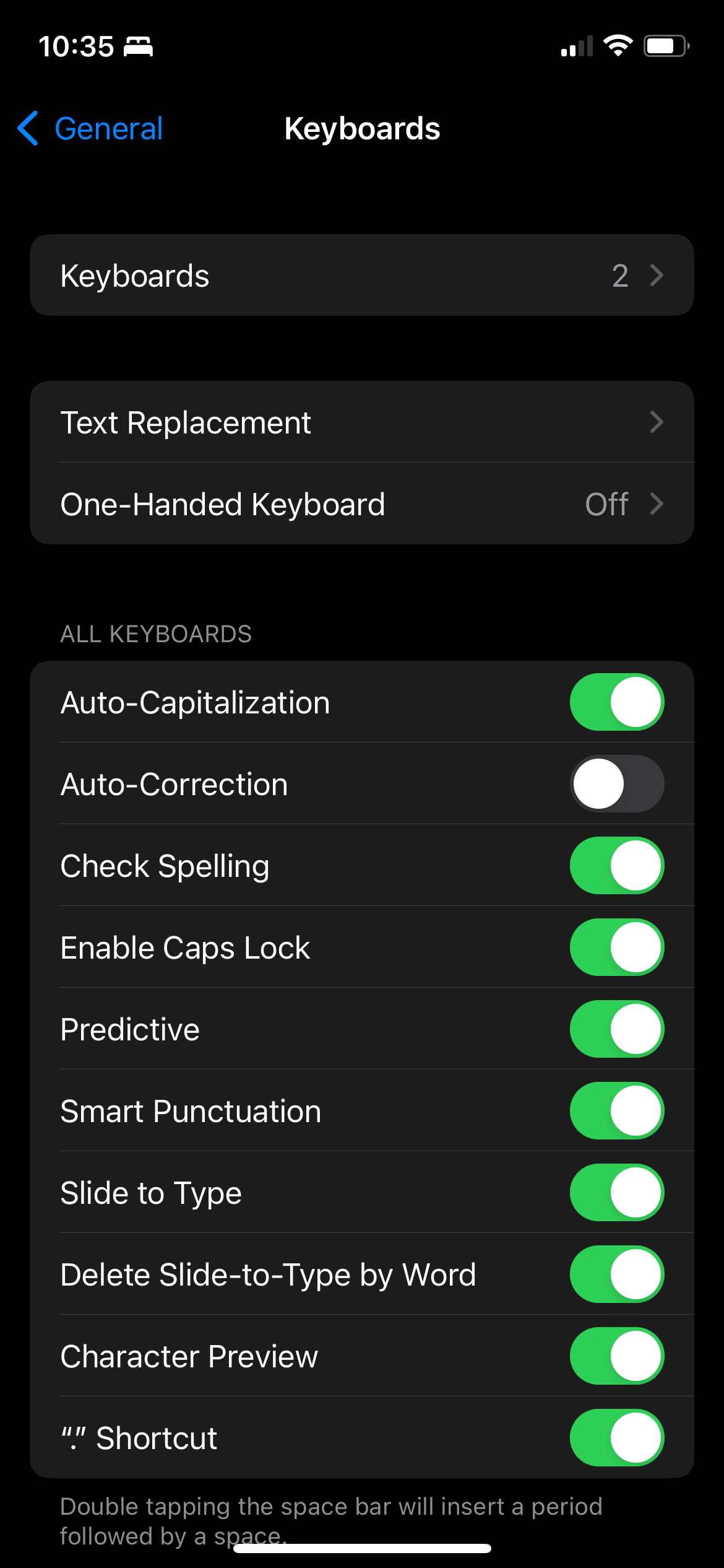 Keyboard customization options on iPhone