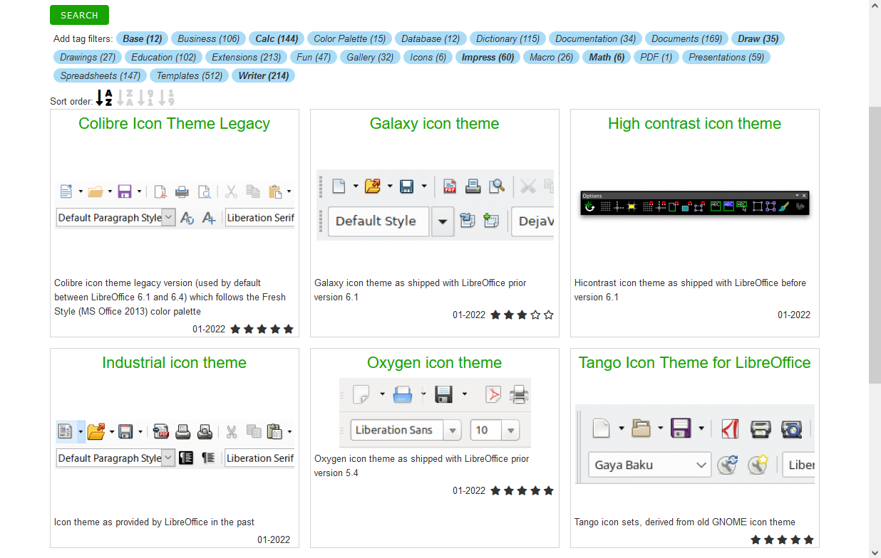 LibreOffice custom icon themes