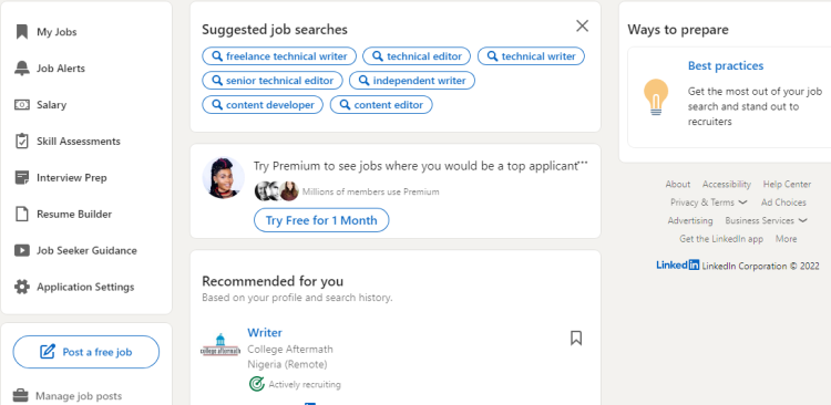LinkedIn click Manage job post
