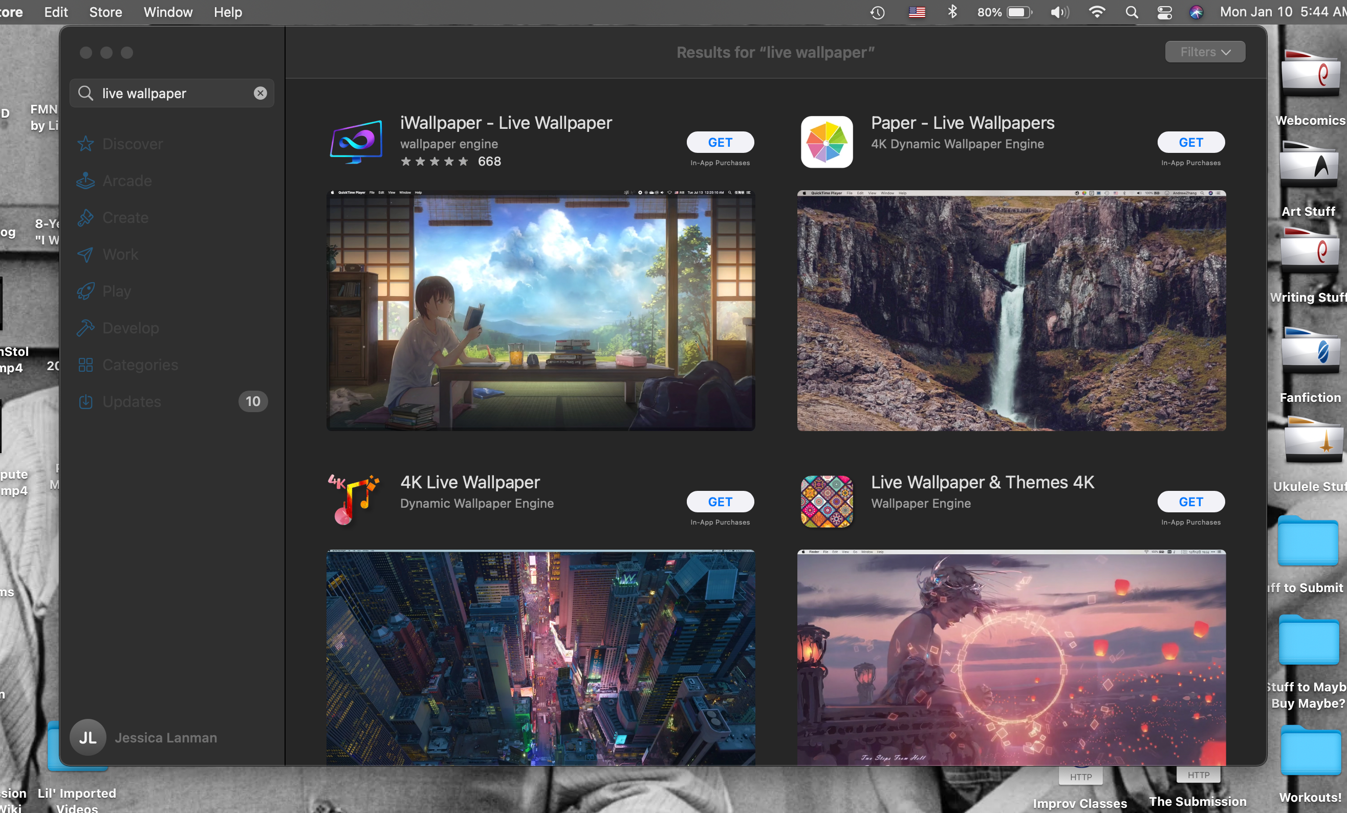 Some live wallpaper apps available in Mac App Store