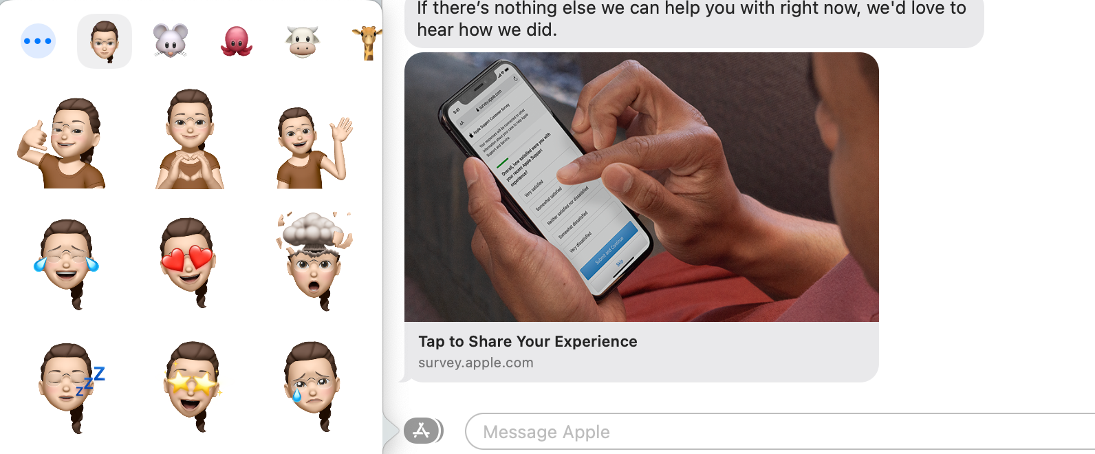 Memoji Stickers on Mac's Messages App