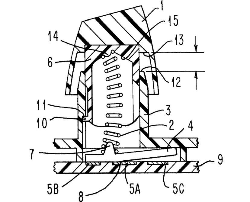 An illustration from US patent 4,118,611 "Buckling Spring Torsional Snap Actuator"