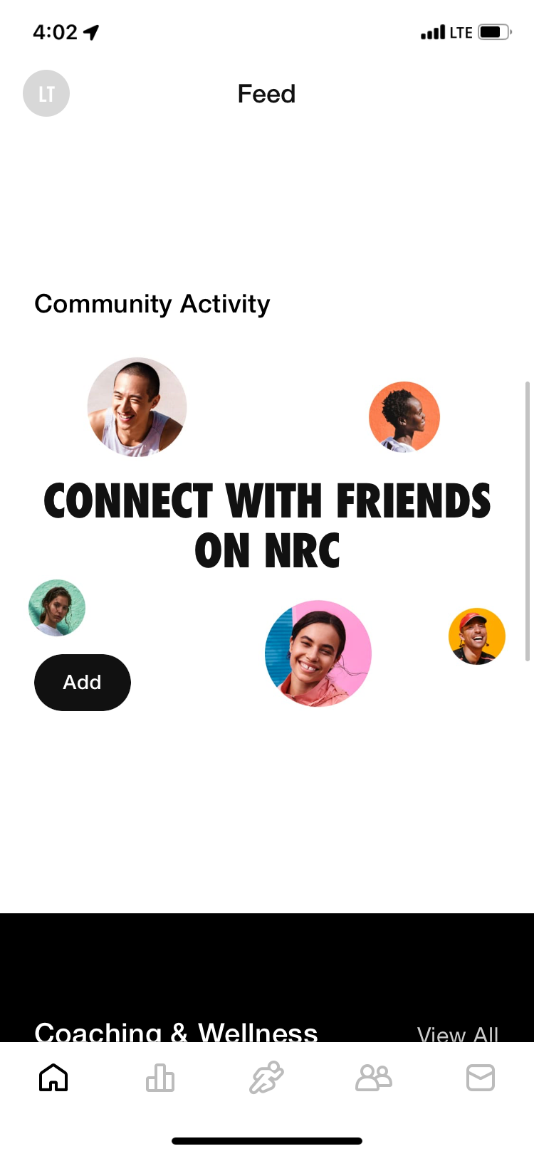 Nike Run Club app connect with friends screen