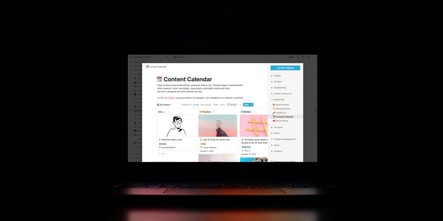 How to Use the Content Calendar Template in Notion