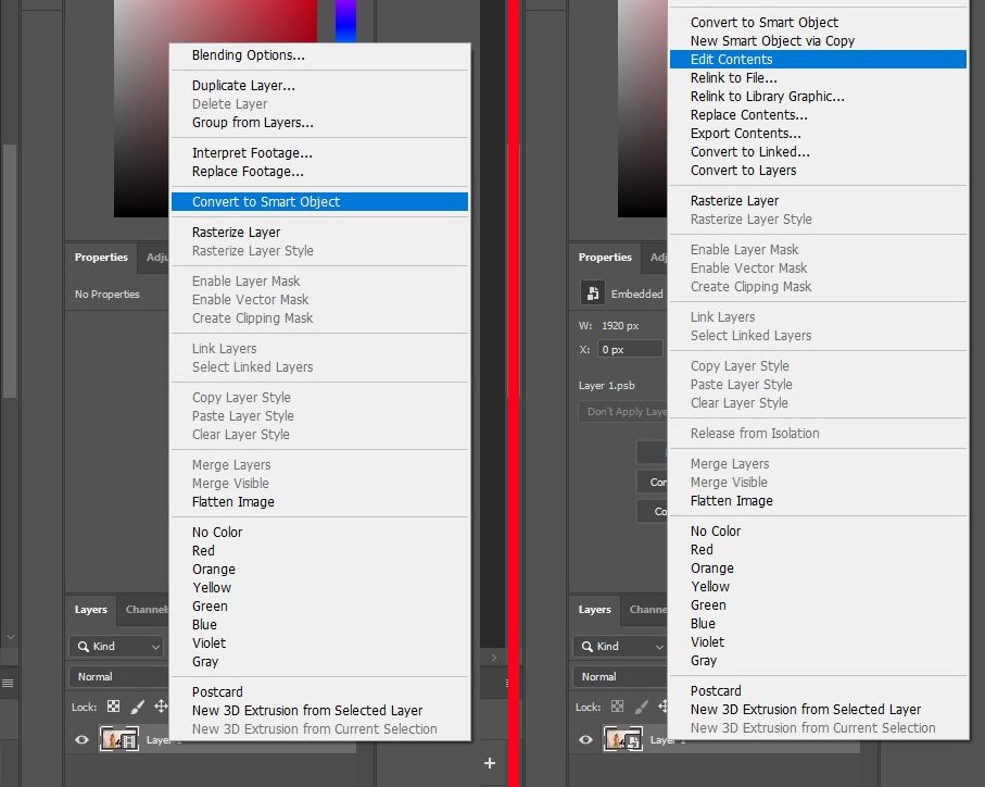 Photoshop convert to smart object and edit contents