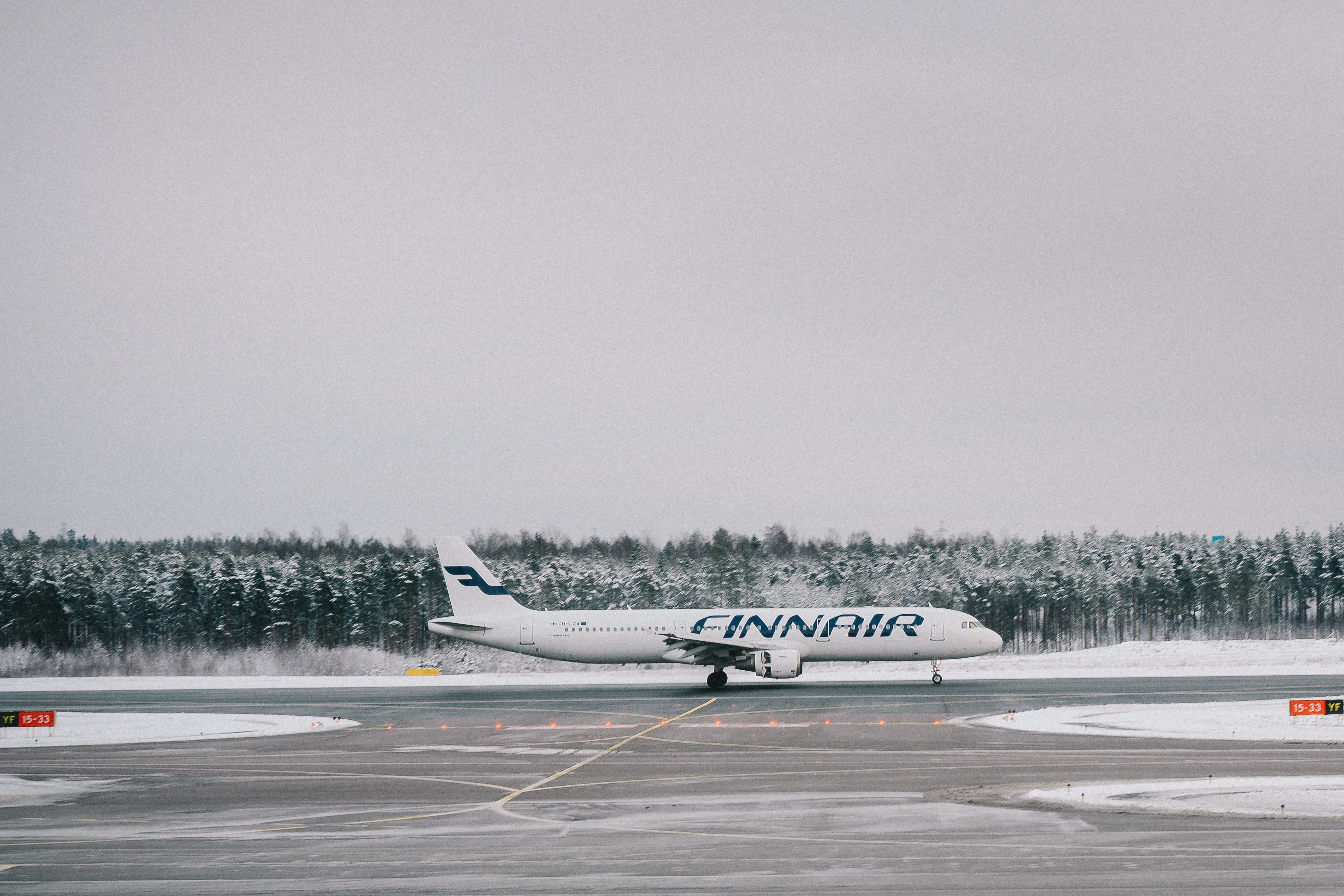 Photo of a FinnAir plane at the airport