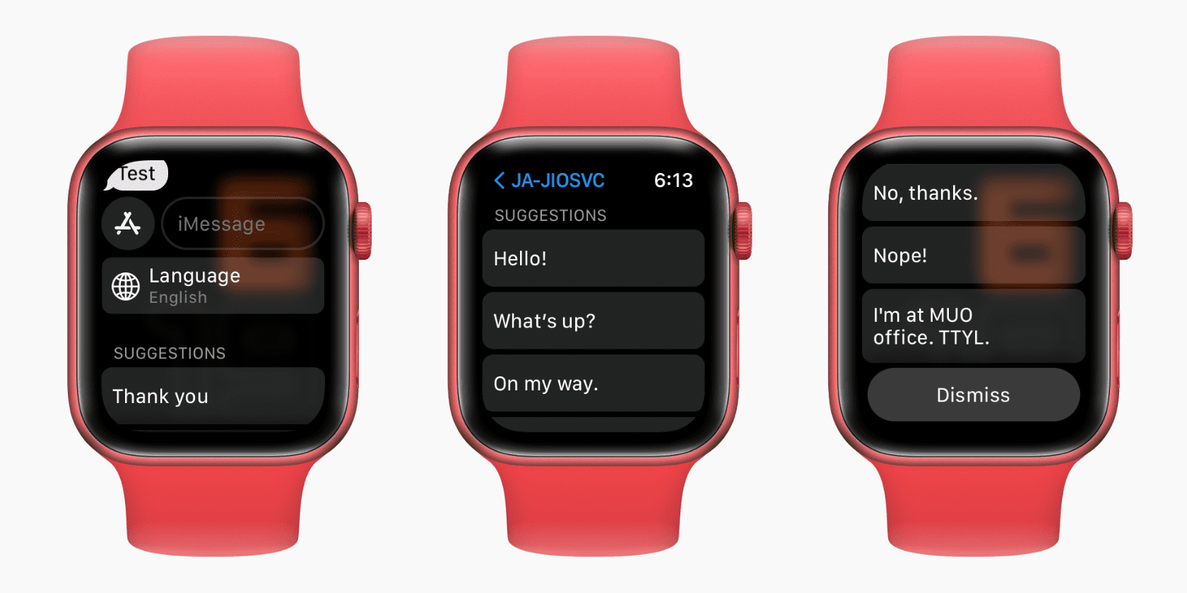 Quick Replies on Apple Watch