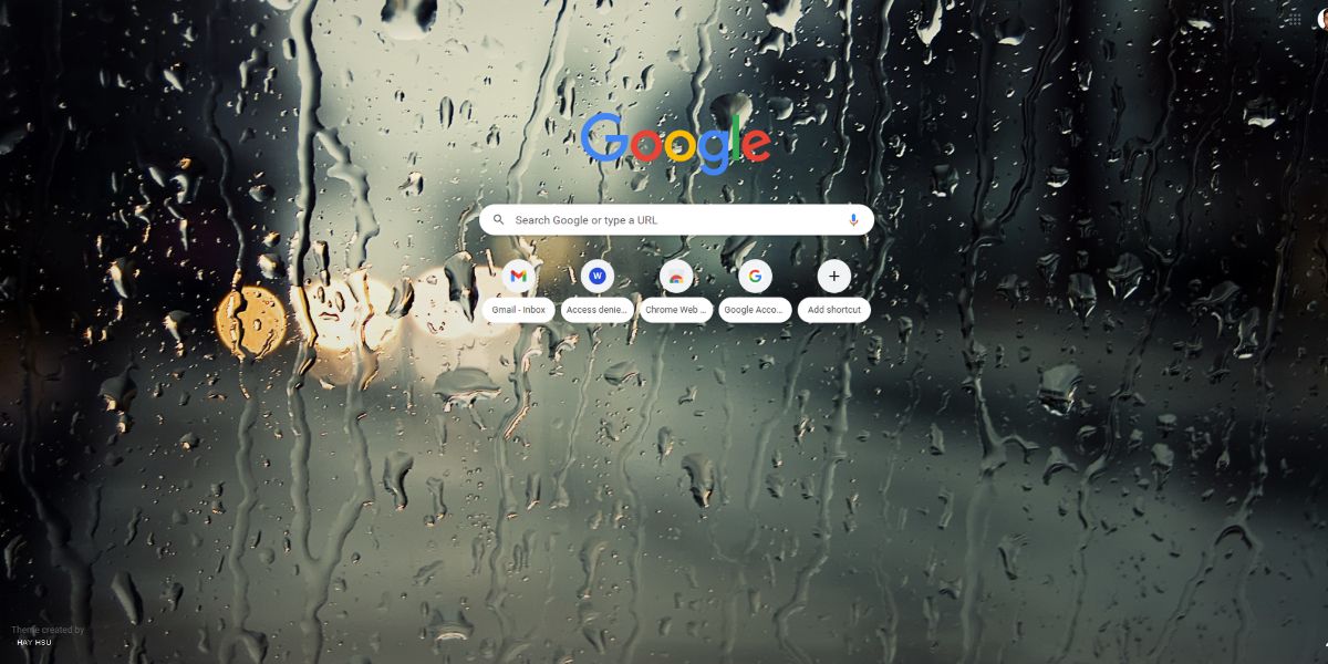 An image of the Raindrops (Non-Aero) theme of Chrome
