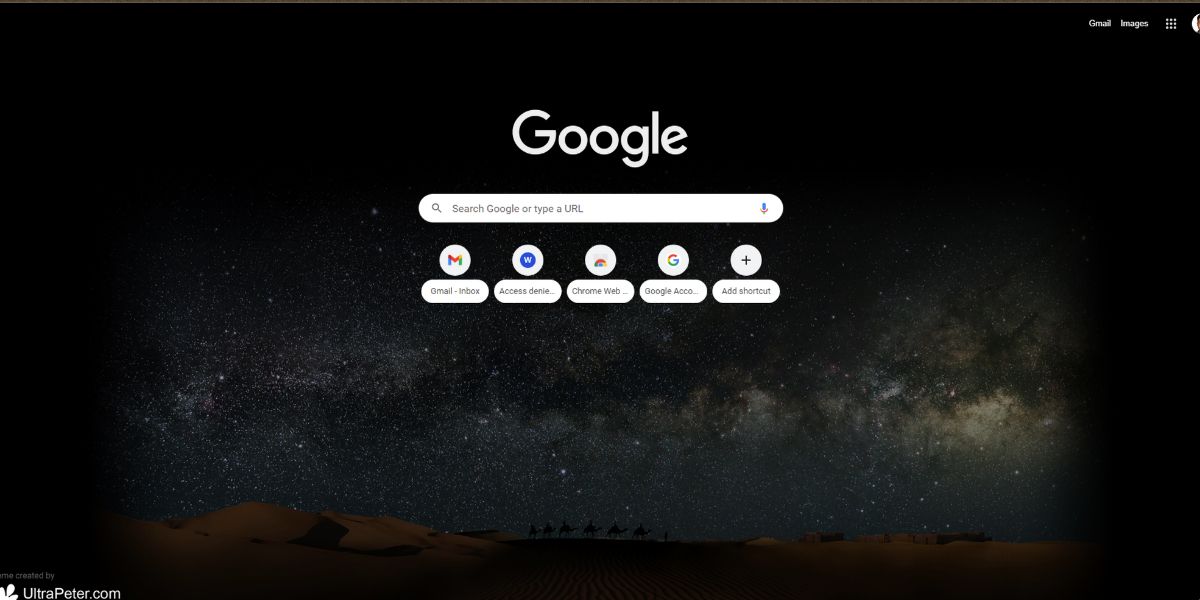 A view of the Sahara Chrome theme