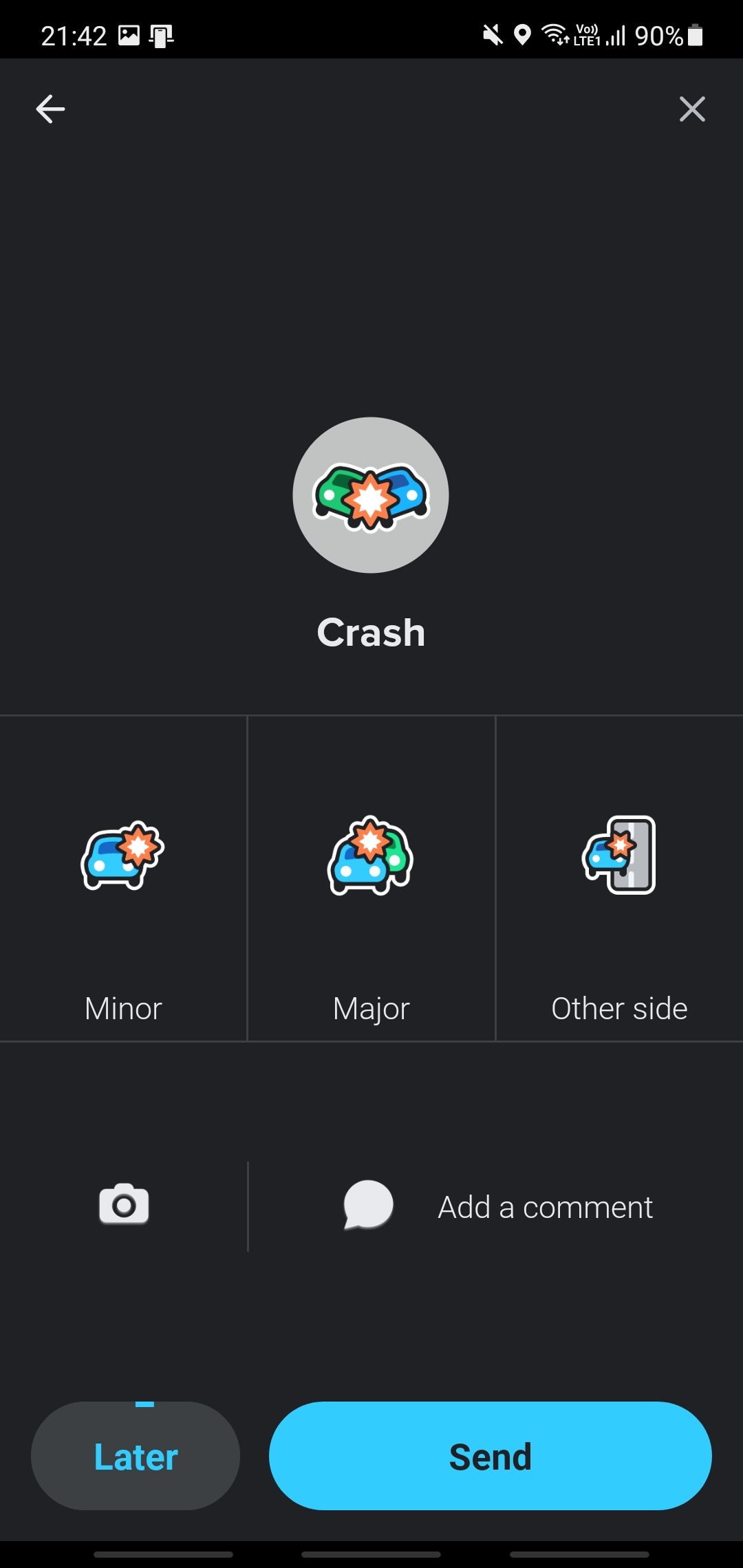 Waze accident reporting