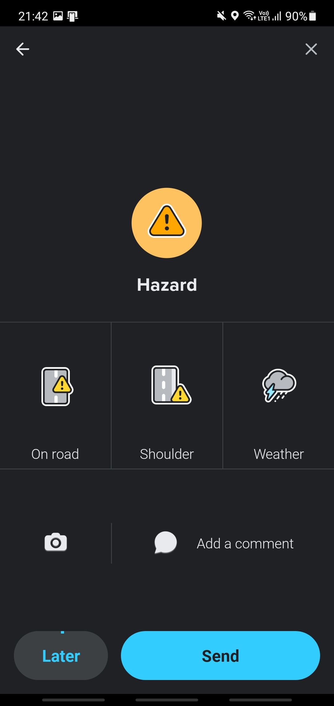 Reporting Hazards on Waze