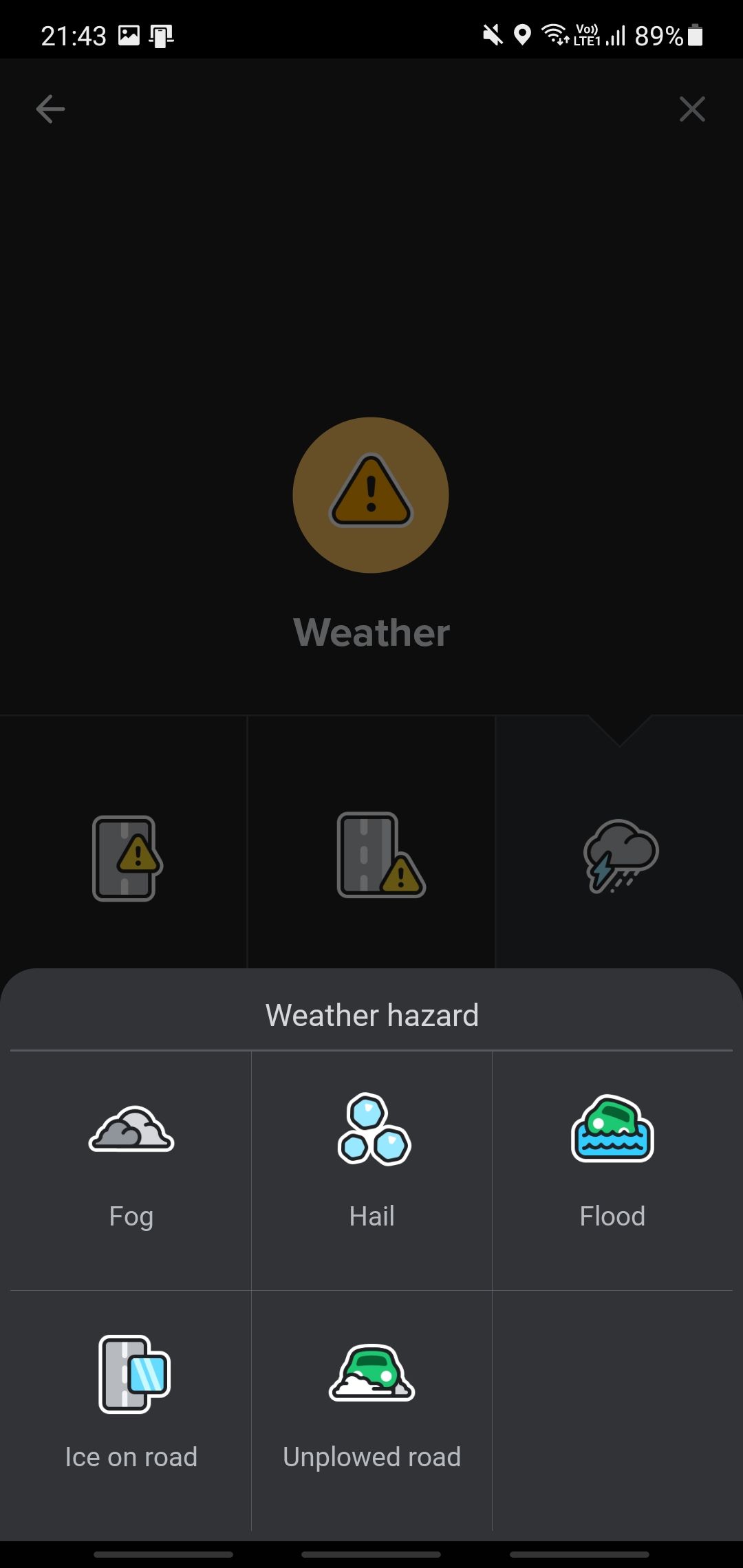 Reporting Weather Hazards on Waze