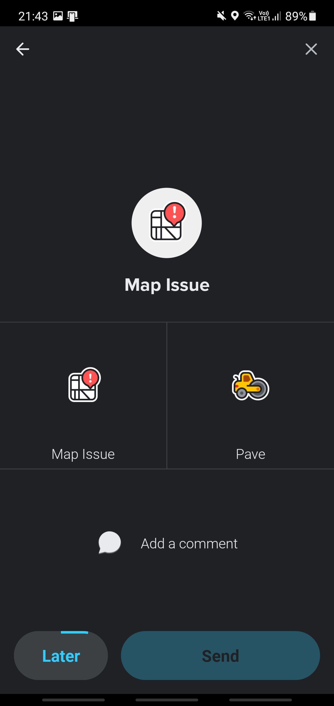 Map issues on Waze