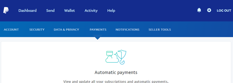 Memilih untuk melihat pembayaran di paypal