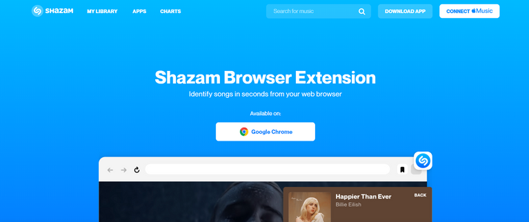 Menggunakan Ekstensi Chrome Shazam 