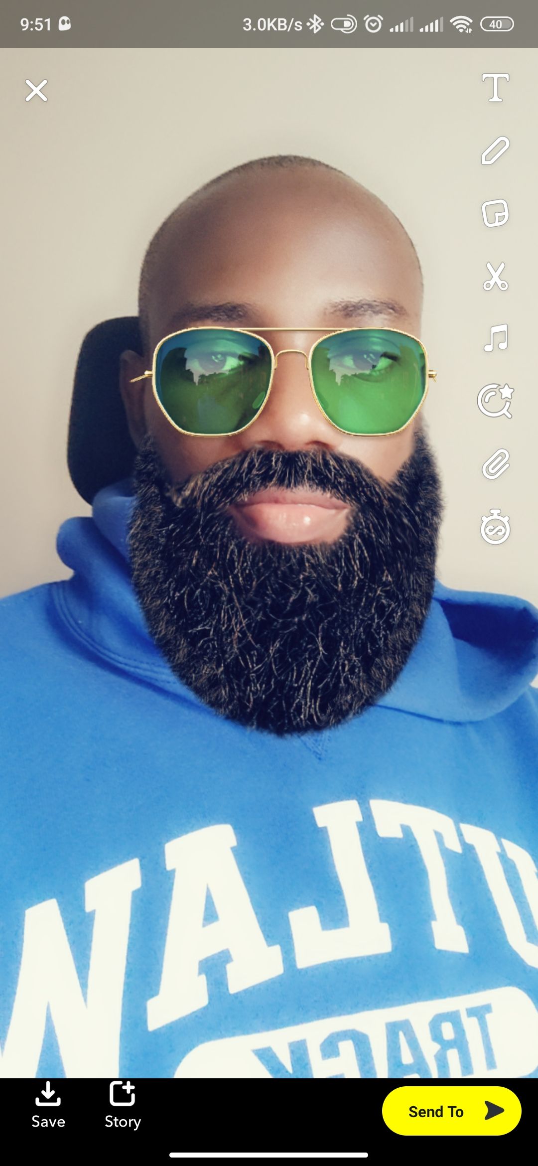 Snapchat Android selfie