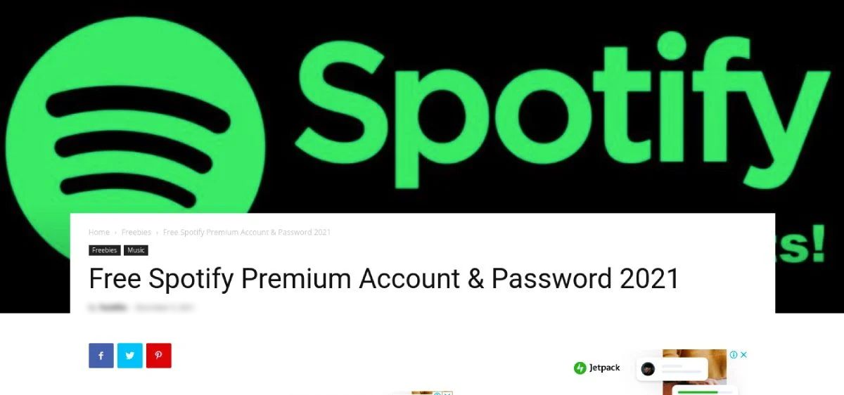 Spotify Premium - Free Premium Account Scam