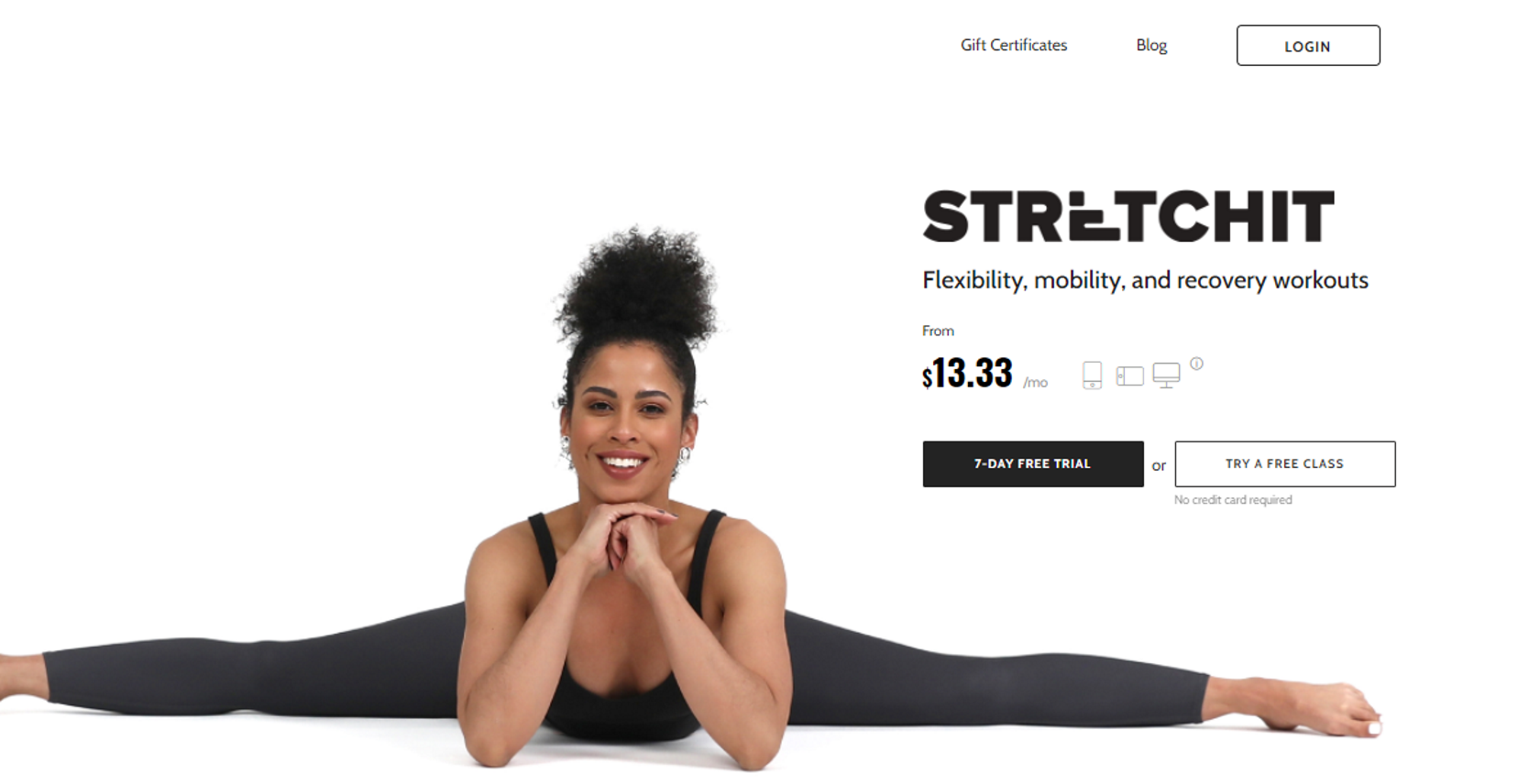 StretchIt app website homepage