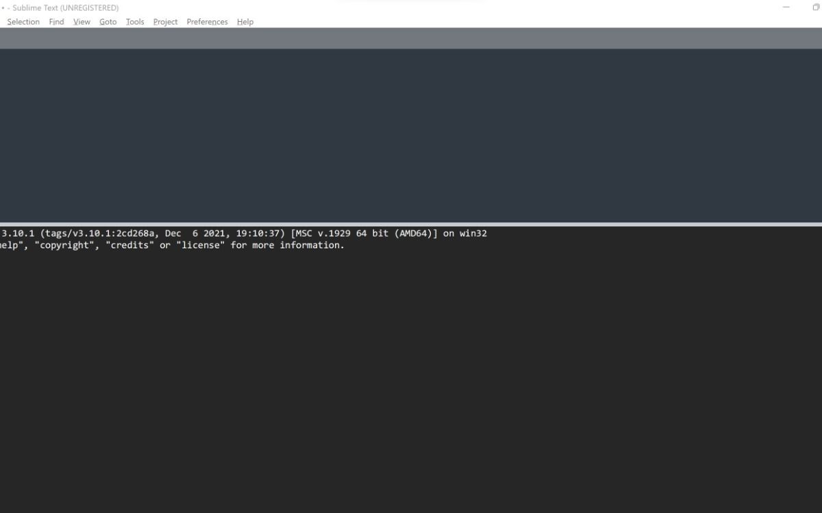Sublime Text Editor interface