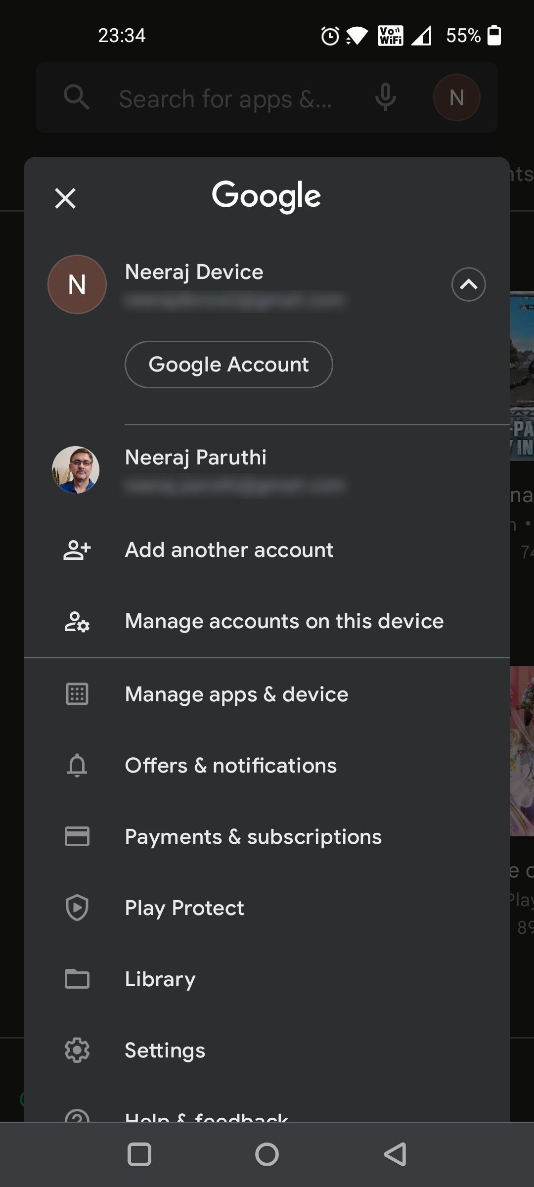 Switch Between Google Play Accounts