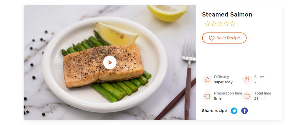 TOKIT Steamed Salmon Recipe