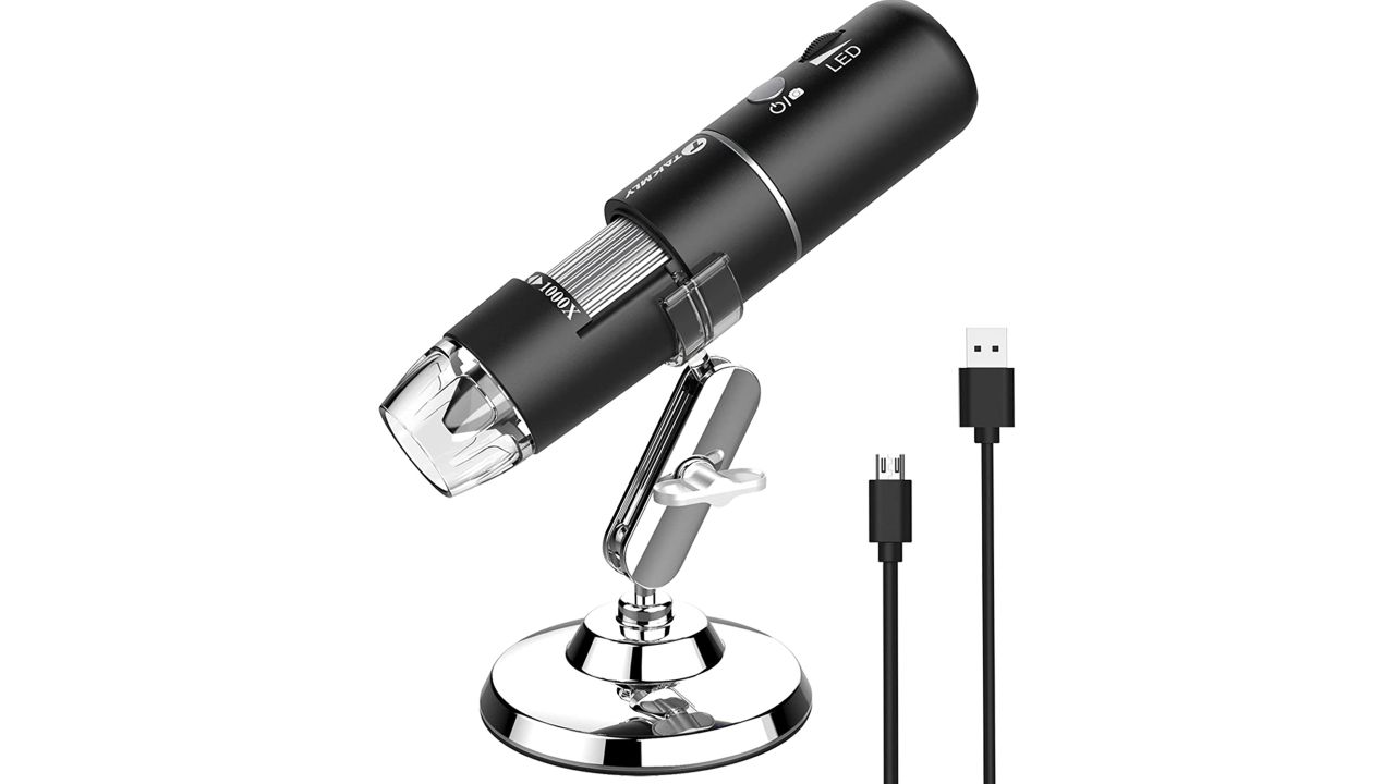 Takmly USB microscope black on white background