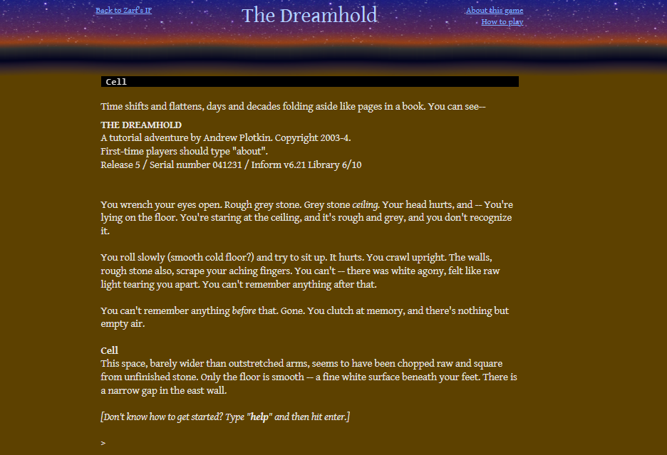 The Dreamhold Interactive Fiction Game