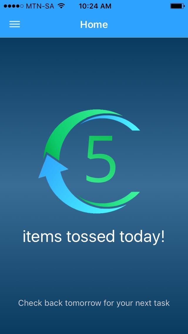 Toss Declutter Fast & Easy app screenshot