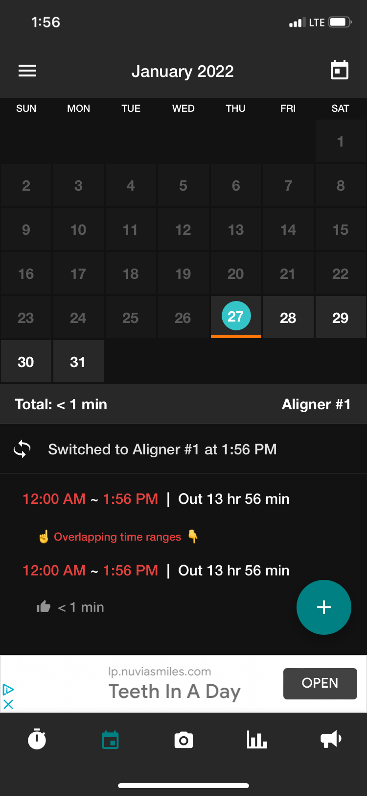 Trayminder calendar screen