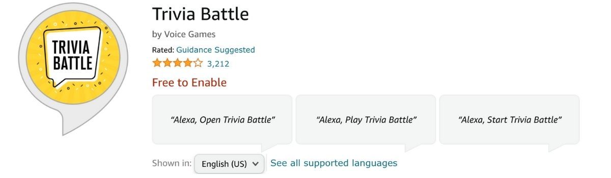Trivia Battle Amazon Alexa