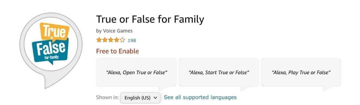 True or False Amazon Alexa