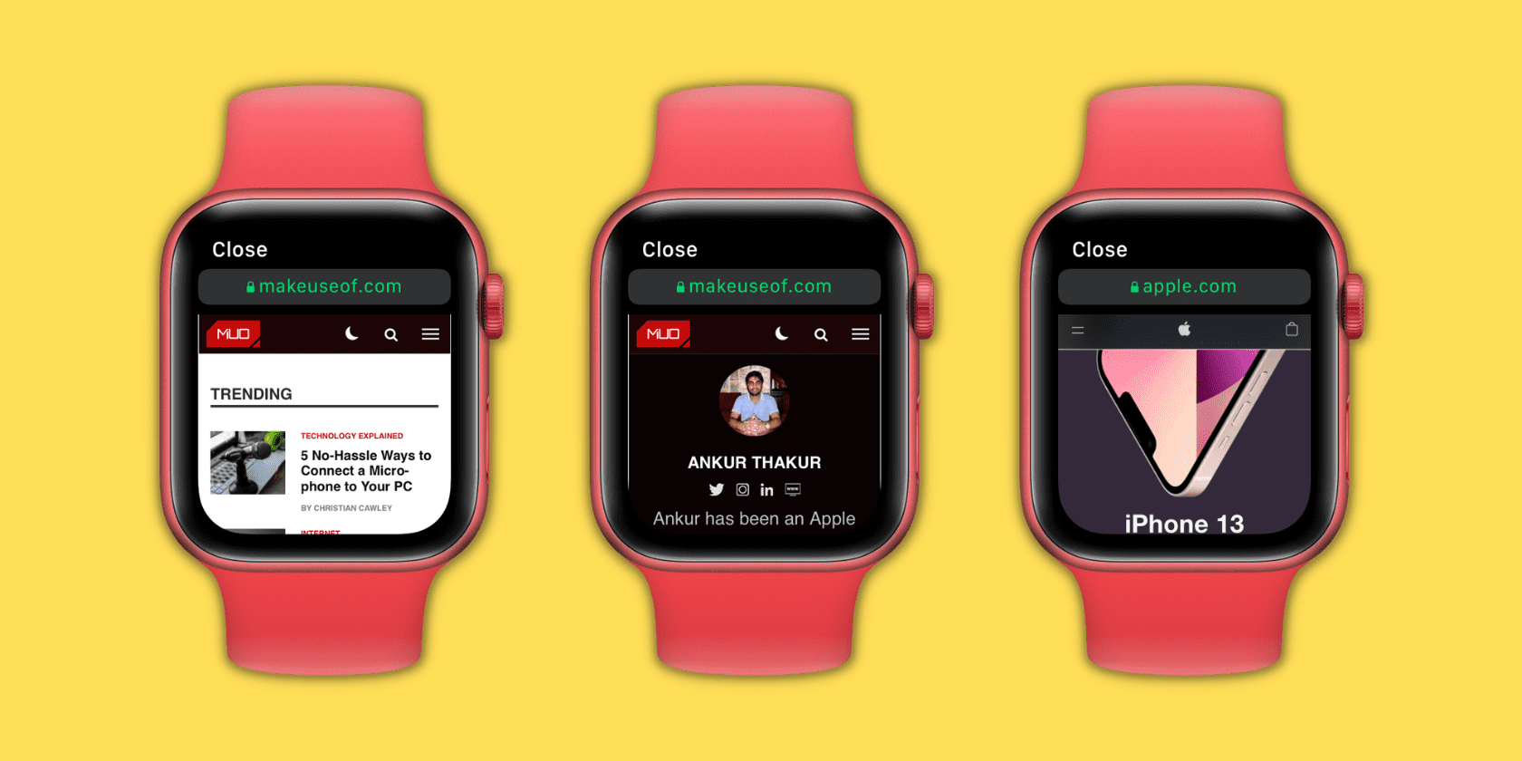 Web browsing on Apple Watch