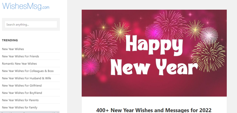 Tangkapan layar WishesMsg.com