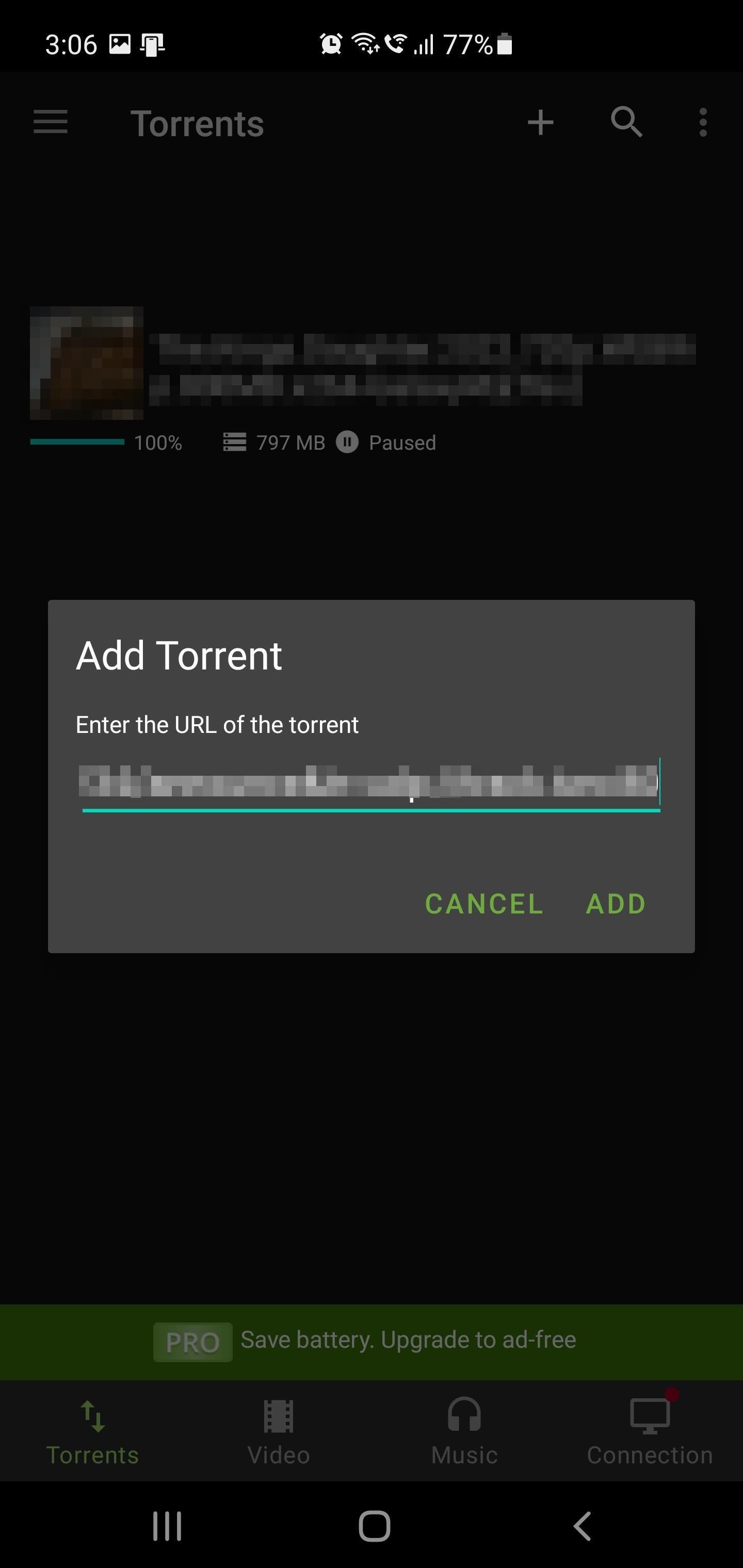 add torrent magnet link android utorrent