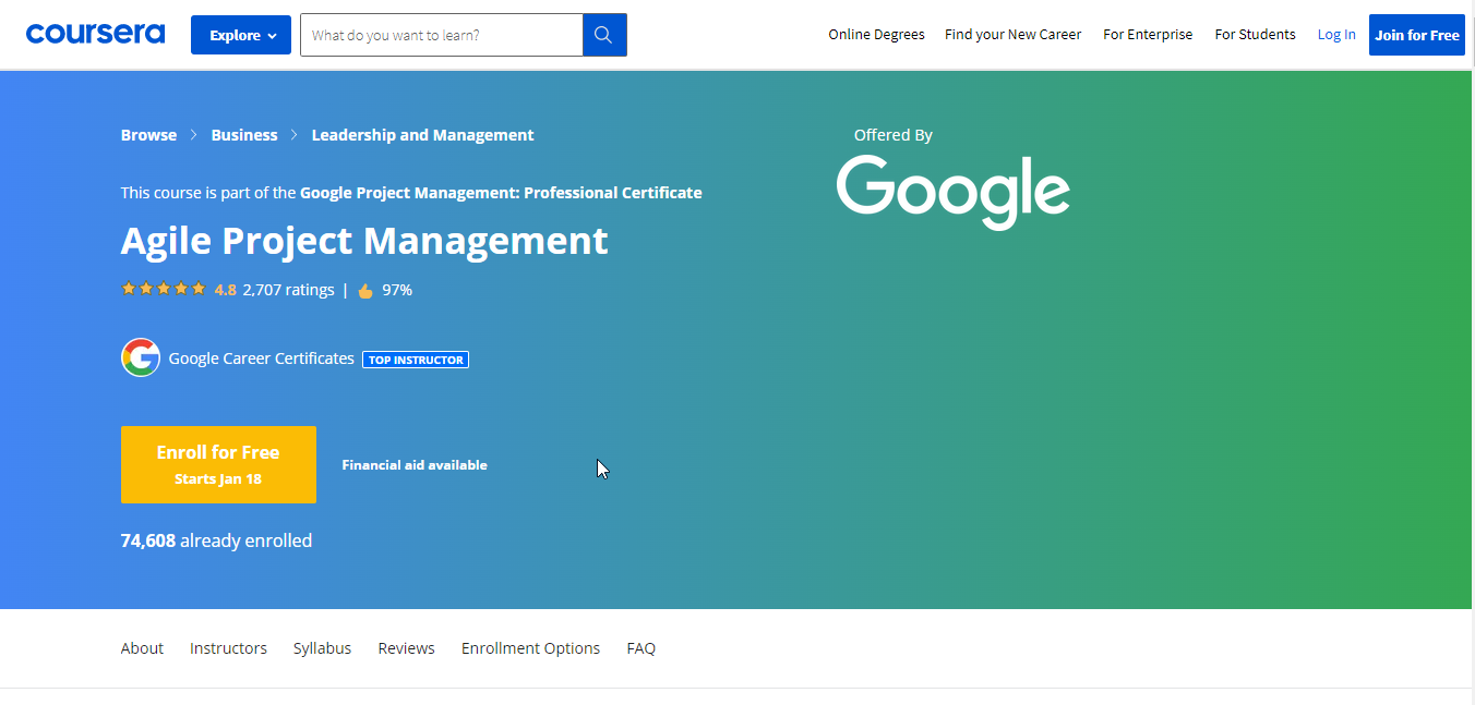 Agile Project Management by Google