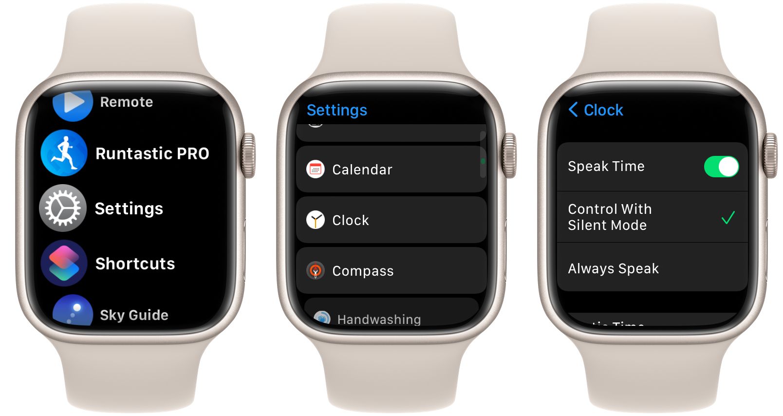 Apple Watch speak time