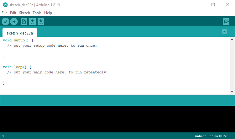 A screenshot of the Arduino IDE version 1.8.19