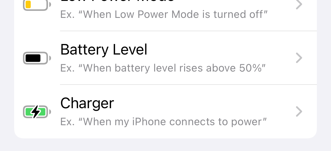 battery level automation