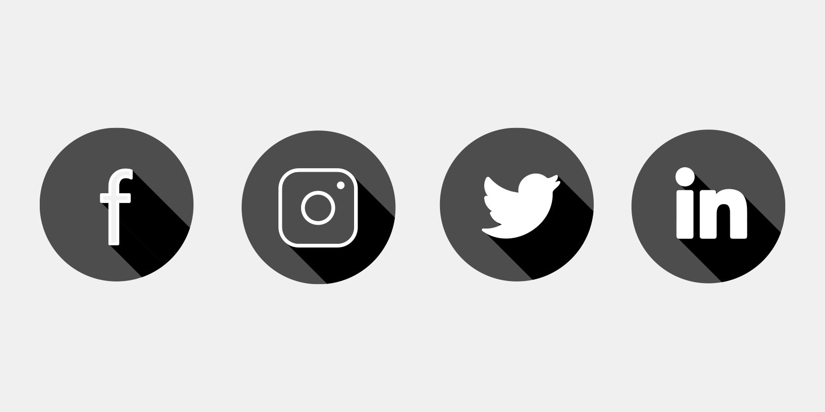 black and white icons of social media platforms