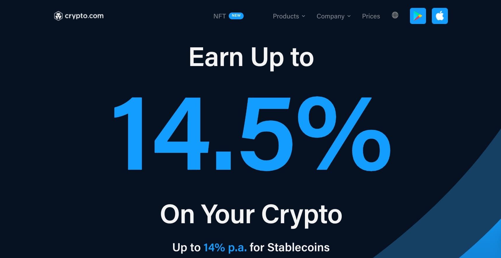 crypto.com earn page screenshot