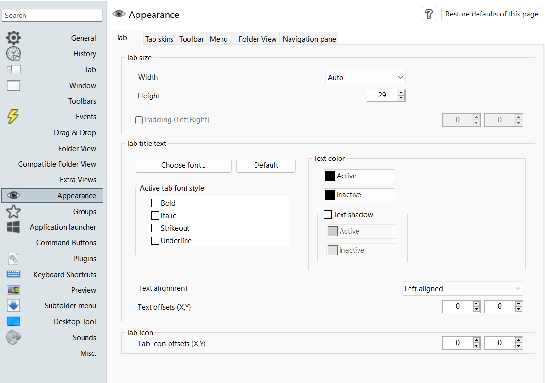 customizing the qttabbar tool