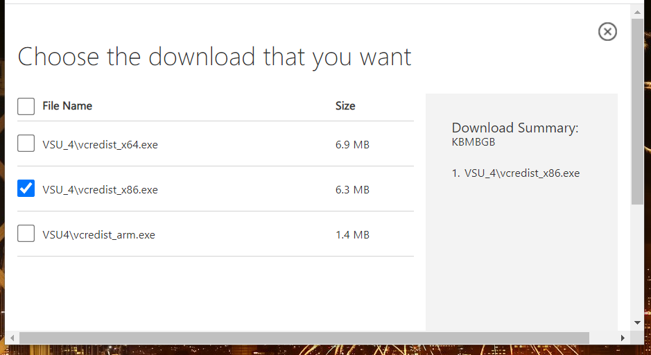 Download package options