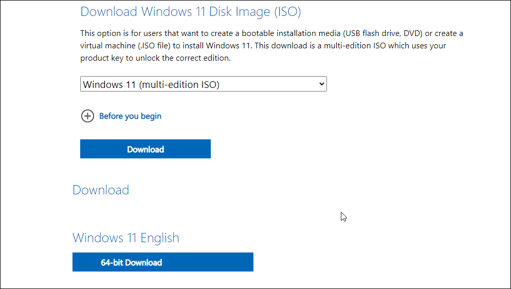 download windows 11 iso directly without media creation tool