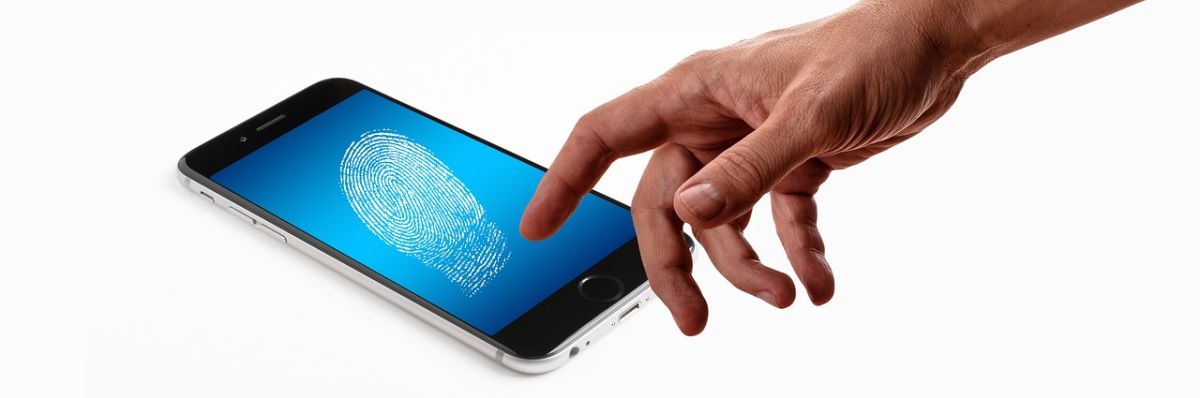 A finger and a smartphone