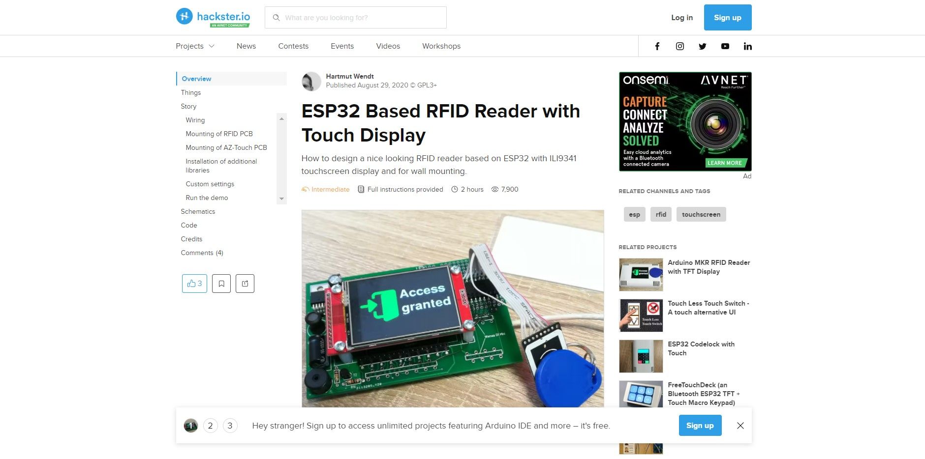 esp32 based rfid reader with touch display