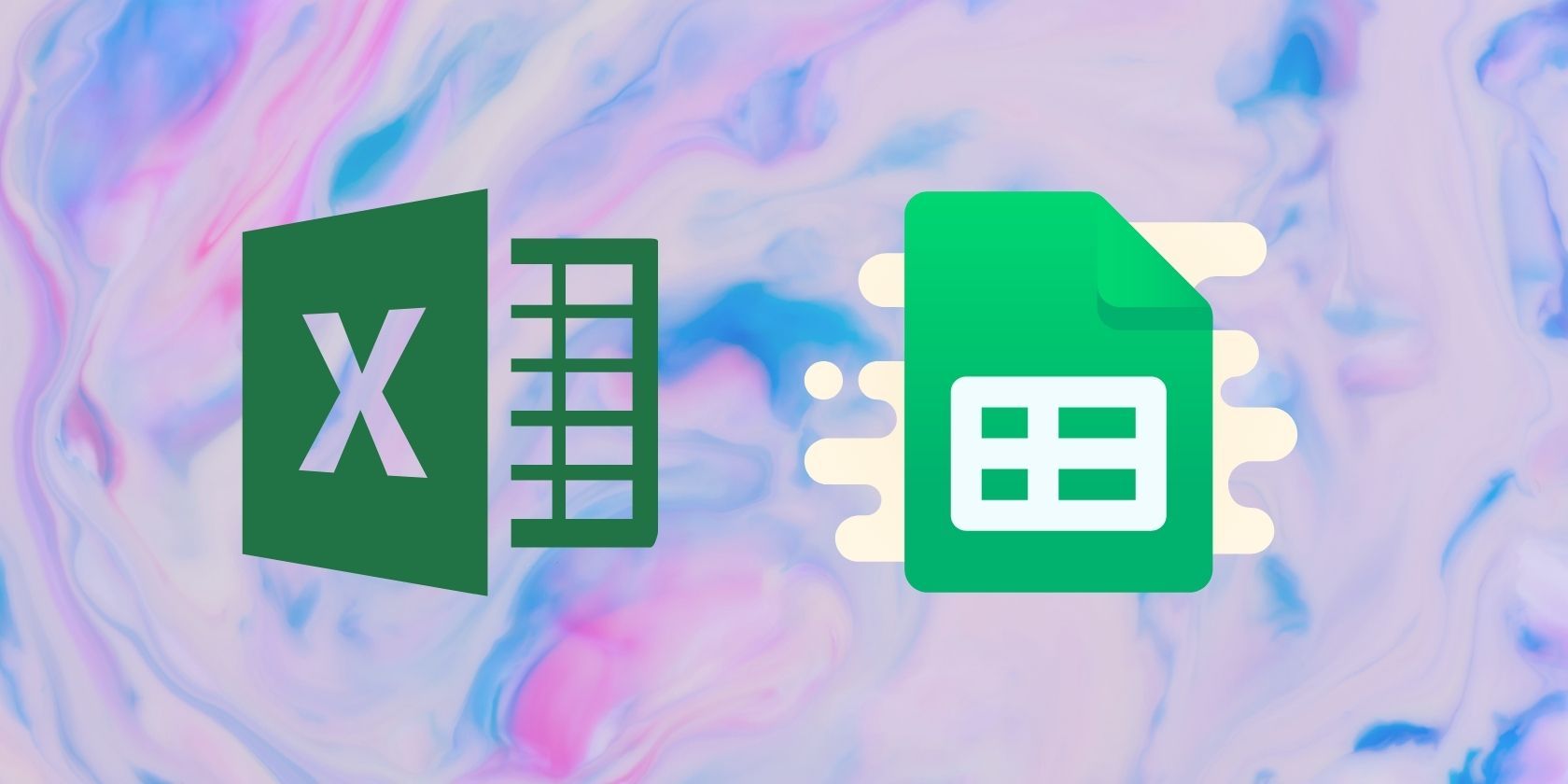 Image of Microsoft Excel Logo Next to Google Sheets Logo